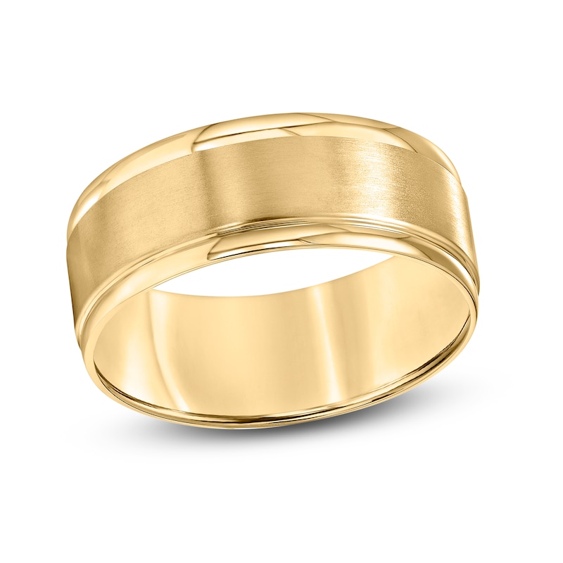 Brushed Wedding Band 10K Yellow Gold