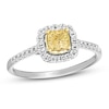 Thumbnail Image 0 of Le Vian Sunny Yellow Diamond Ring 5/8 ct tw Cushion/Round 14K Vanilla Gold