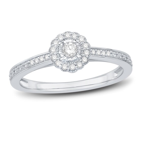 Jared The Galleria Of Jewelry Diamond Ring 1/6 ct tw Round 10K White Gold