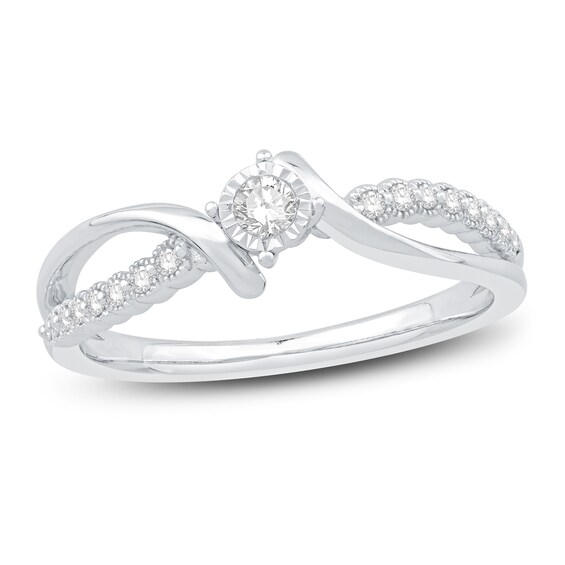 Jared The Galleria Of Jewelry Diamond Ring 1/6 ct tw Round 10K White Gold