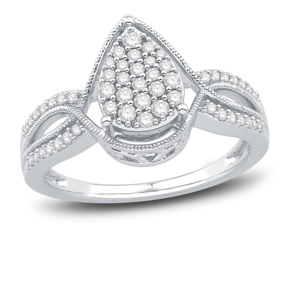 Jared The Galleria Of Jewelry Diamond Ring 1/3 ct tw Round 10K White Gold