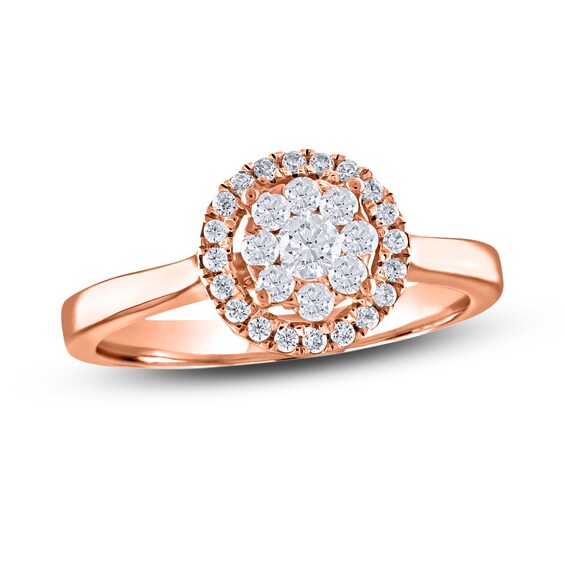 Jared The Galleria Of Jewelry Diamond Ring 3/8 ct tw Round 14K Rose Gold