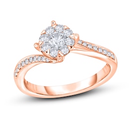 Diamond Ring 1/3 ct tw Round 14K Rose Gold