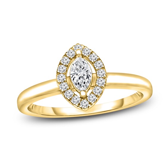 Jared The Galleria Of Jewelry Diamond Ring 1/5 ct tw Marquise/Round 10K Yellow Gold