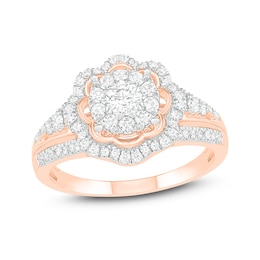 Diamond Ring 5/8 ct tw Round 14K Rose Gold