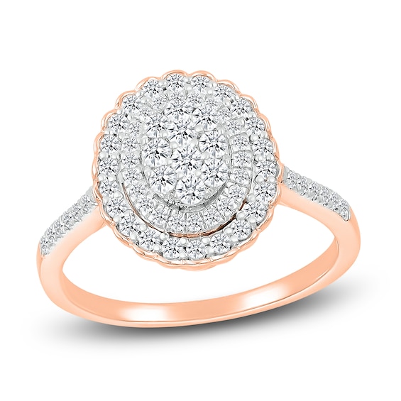 Jared The Galleria Of Jewelry Diamond Ring 1/2 ct tw Round 14K Rose Gold