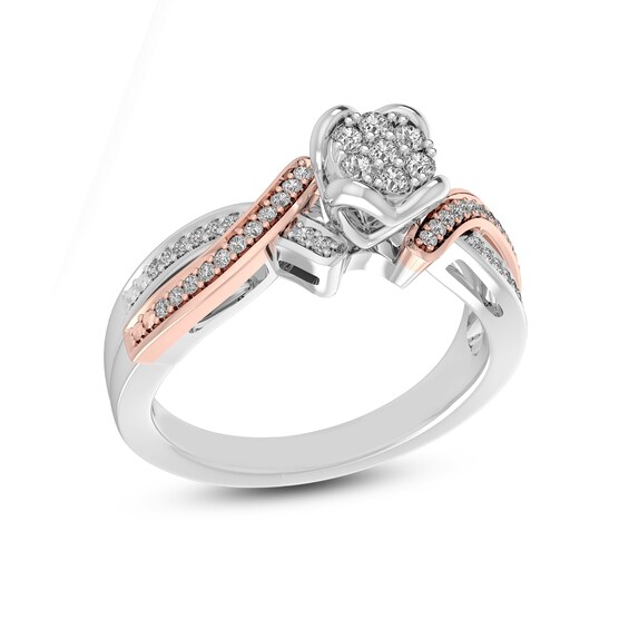 Jared The Galleria Of Jewelry Diamond Ring 1/5 ct tw Round 10K Rose Gold/Sterling Silver