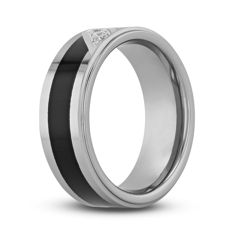 Main Image 2 of Men's Diamond Wedding Band 1/10 ct tw Round Tungsten