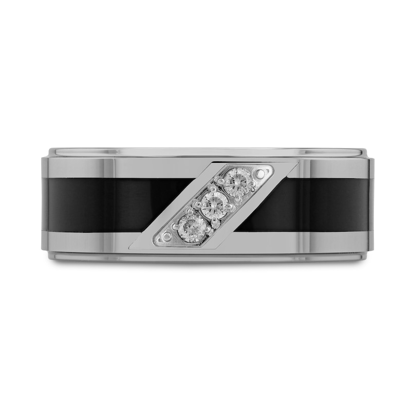 Main Image 3 of Men's Diamond Wedding Band 1/10 ct tw Round Tungsten