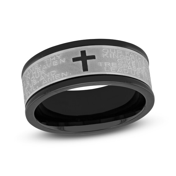 Jared The Galleria Of Jewelry Lords Prayer Wedding Band Stainless Steel 9mm