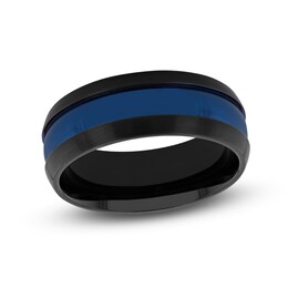 Wedding Band Blue Stainless Steel 8mm