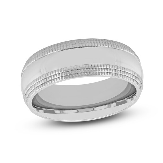 Jared The Galleria Of Jewelry Milgrain Wedding Band Stainless Steel 8mm