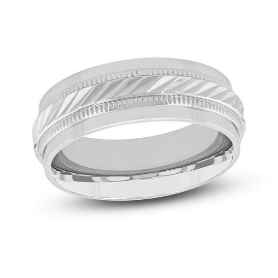 Jared The Galleria Of Jewelry Milgrain Wedding Band Stainless Steel 8mm