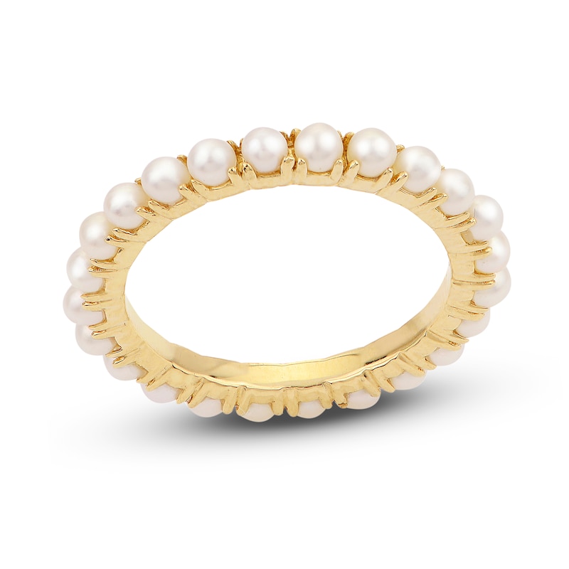 Cultured Freshwater Pearl Eternity Band 14K Yellow Gold