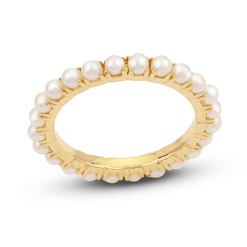 Freshwater Cultured Pearl Eternity Band 14K Yellow Gold