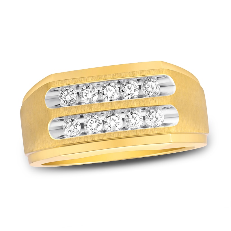 Men's Diamond Wedding Band 1/2 ct tw Round 14K Yellow Gold