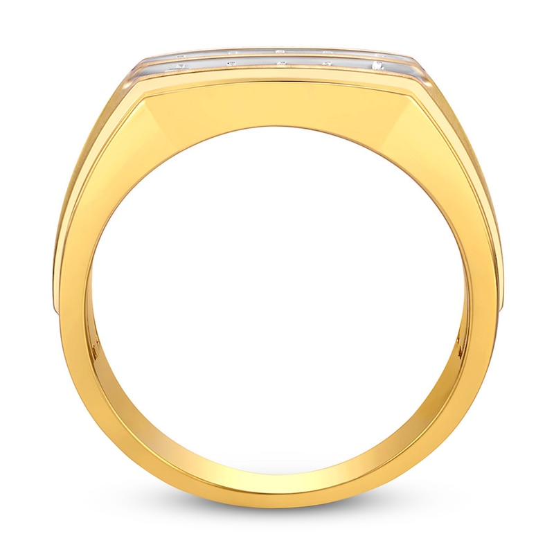 Main Image 2 of Men's Diamond Wedding Band 1/2 ct tw Round 14K Yellow Gold