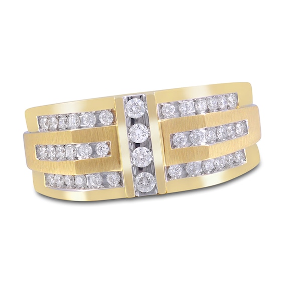 Jared The Galleria Of Jewelry Men's Diamond Wedding Band 1/2 ct tw Round 14K Yellow Gold