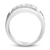 Thumbnail Image 2 of Men's Black & White Diamond Wedding Band 1 ct tw Round 14K White Gold