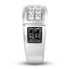 Thumbnail Image 3 of Men's Black & White Diamond Wedding Band 1 ct tw Round 14K White Gold