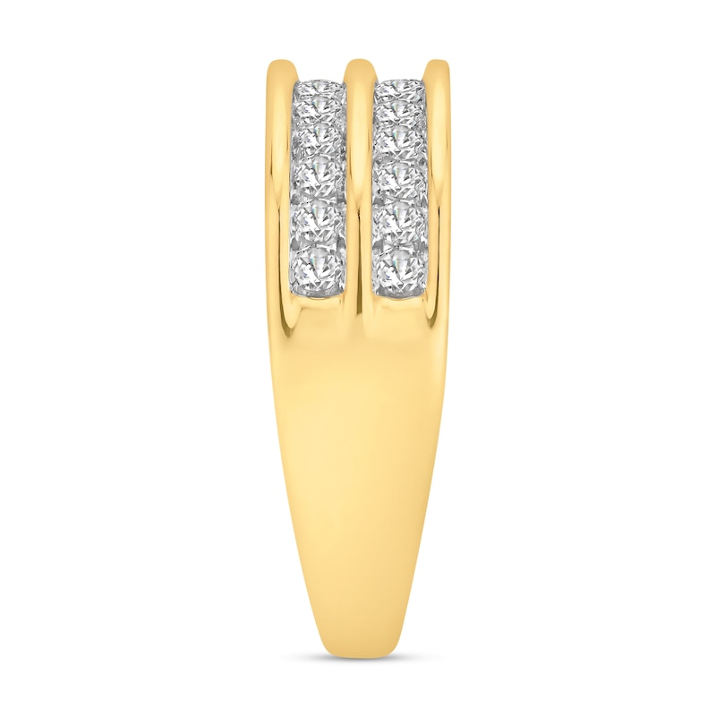 Main Image 2 of Diamond Double Band Ring 1/2 ct tw Round 14K Yellow Gold
