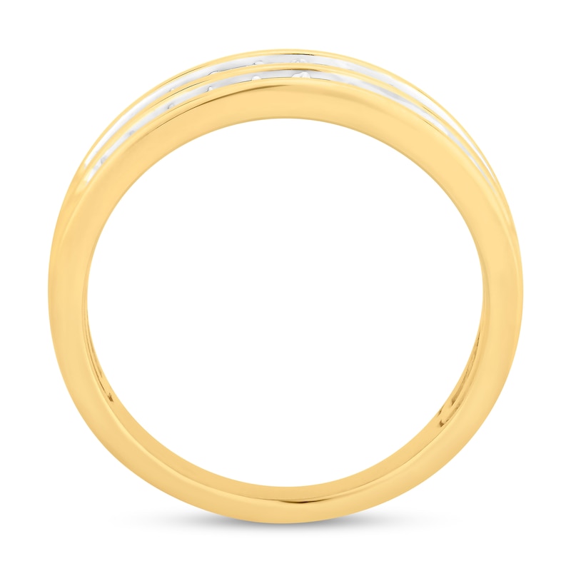 Main Image 3 of Diamond Double Band Ring 1/2 ct tw Round 14K Yellow Gold