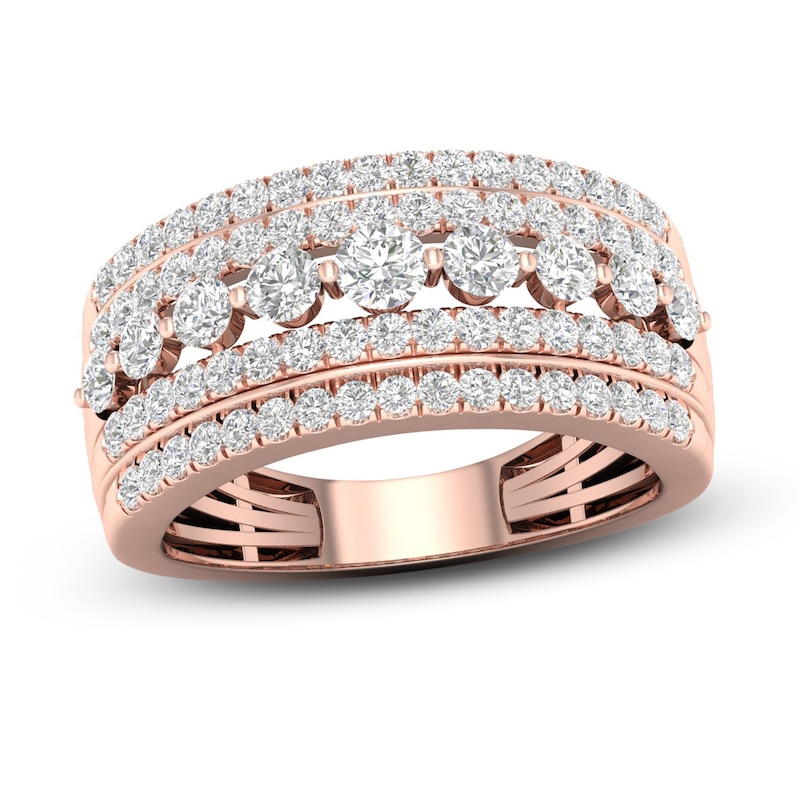 Diamond Ring 1 ct tw Round 10K Rose Gold