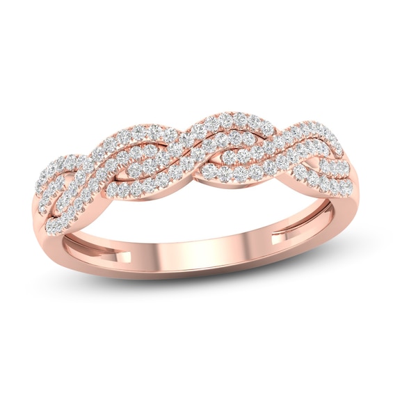 Diamond Ring 14 ct tw Round 10K Rose Gold