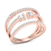 Thumbnail Image 2 of Diamond Ring 1/2 ct tw Round/Baguette 10K Rose Gold