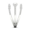 Thumbnail Image 3 of Diamond Ring 1/2 ct tw Round/Baguette 10K White Gold