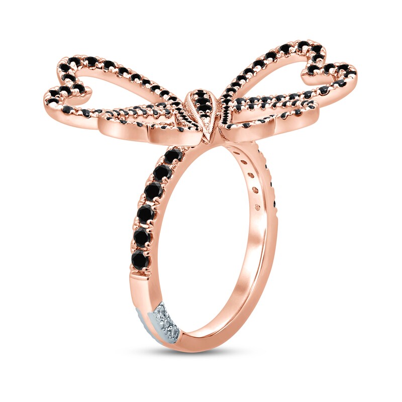 Pnina Tornai Black Diamond Ring 1 ct tw Round 10K Rose Gold