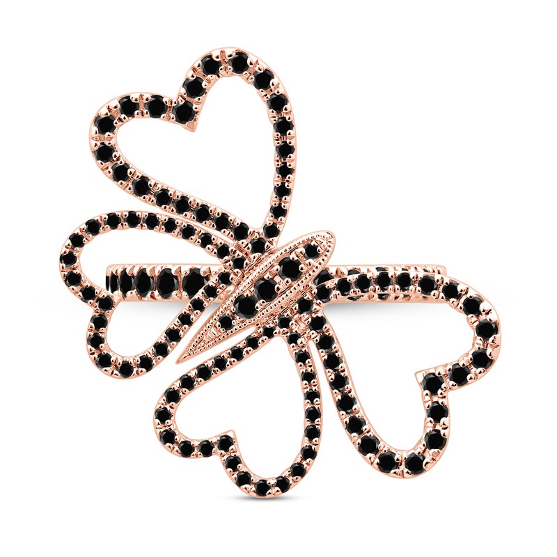 Pnina Tornai Black Diamond Ring 1 ct tw Round 10K Rose Gold