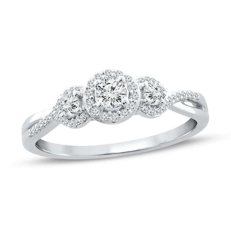 Diamond Promise Ring 1/3 ct tw Round 10K White Gold