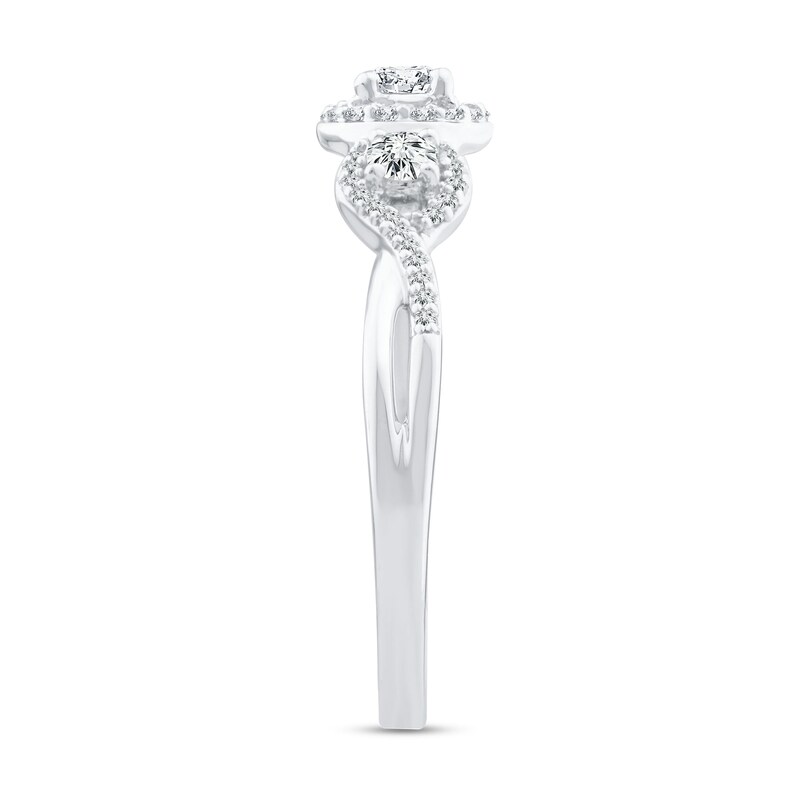 Main Image 2 of Diamond Promise Ring 1/3 ct tw Round 10K White Gold