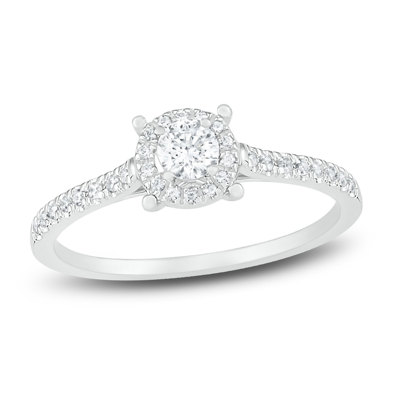 Diamond Promise Ring 1/5 ct tw Round 10K White Gold