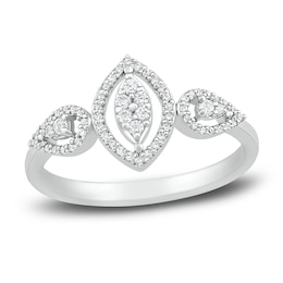Diamond Promise Ring 1/6 ct tw Round Sterling Silver