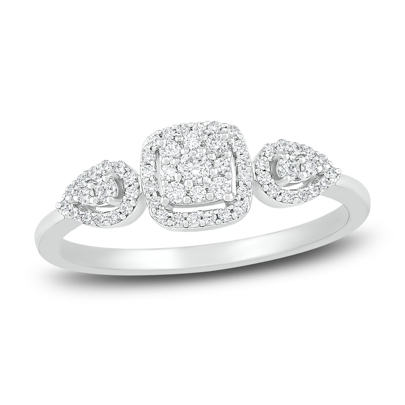 Diamond Promise Ring 1/4 ct tw Round Sterling Silver