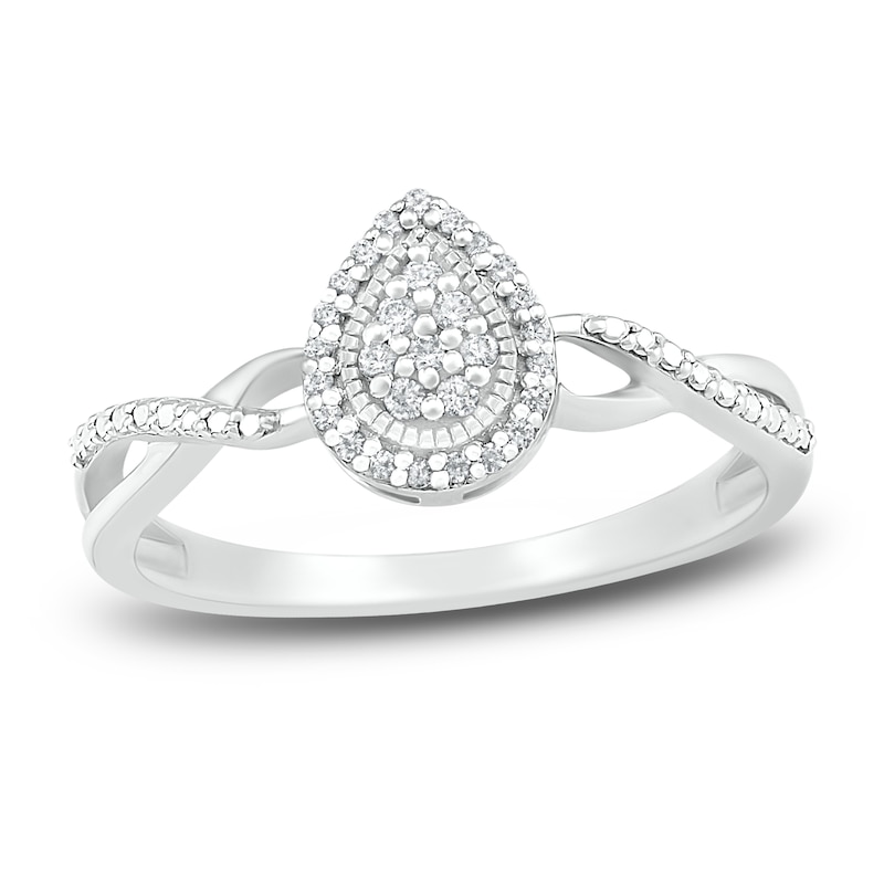 Diamond Promise Ring 1/8 ct tw Round Sterling Silver