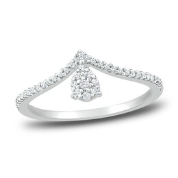 Diamond Promise Ring 1/8 ct tw Round 10K White Gold