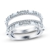 Thumbnail Image 1 of Diamond Anniversary Enhancer Ring 7/8 ct tw Round/Baguette 14K White Gold