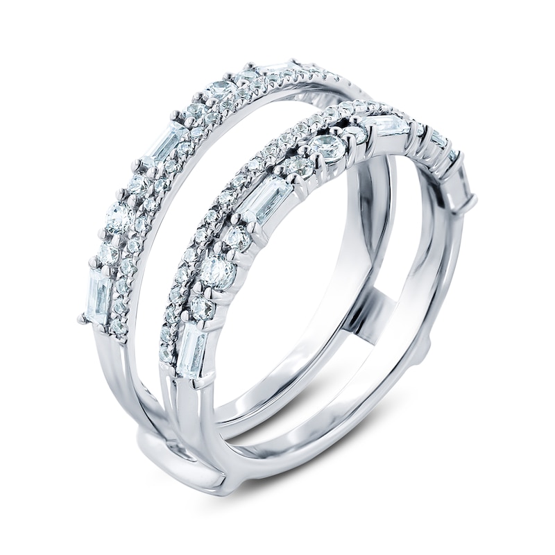 Main Image 2 of Diamond Anniversary Enhancer Ring 7/8 ct tw Round/Baguette 14K White Gold