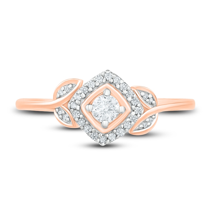 Main Image 2 of Diamond Promise Ring 1/5 ct tw Round 10K Rose Gold