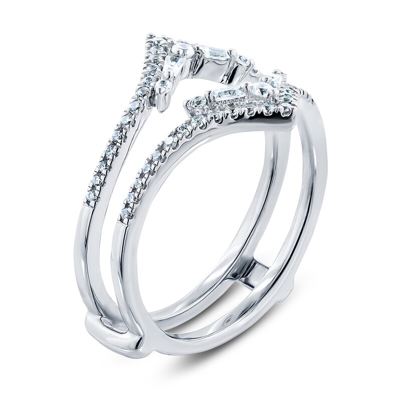 Main Image 2 of Diamond Anniversary Enhancer Ring 3/8 ct tw Round/Baguette 14K White Gold