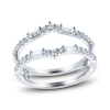 Thumbnail Image 1 of Diamond Anniversary Enhancer Ring 1/2 ct tw Round/Baguette 14K White Gold