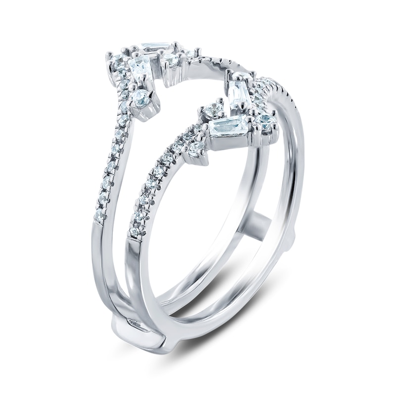 Main Image 2 of Diamond Anniversary Enhancer Ring 3/8 ct tw Round/Baguette 14K White Gold