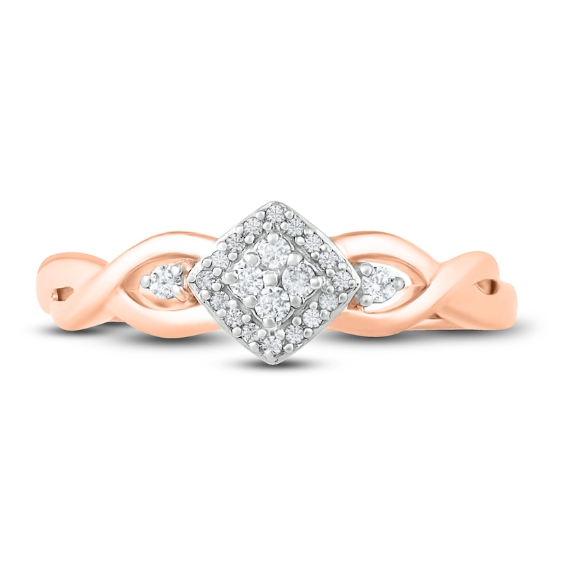 Main Image 2 of Diamond Promise Ring 1/10 ct tw Round 10K Rose Gold