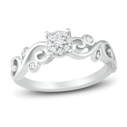 Diamond Promise Ring 1/5 ct tw Round Sterling Silver