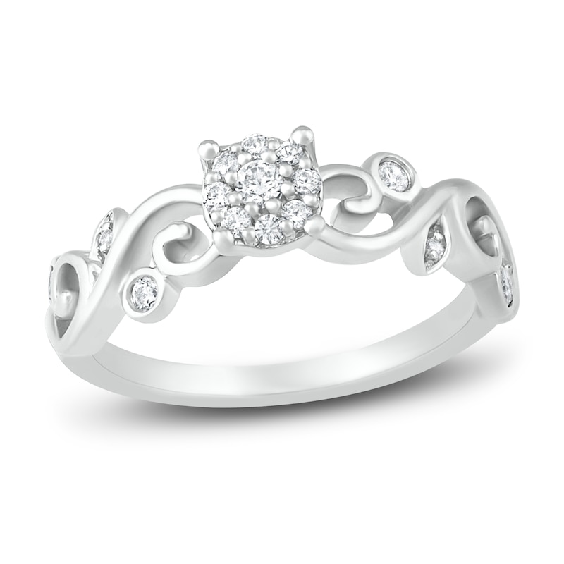 Main Image 1 of Diamond Promise Ring 1/5 ct tw Round Sterling Silver