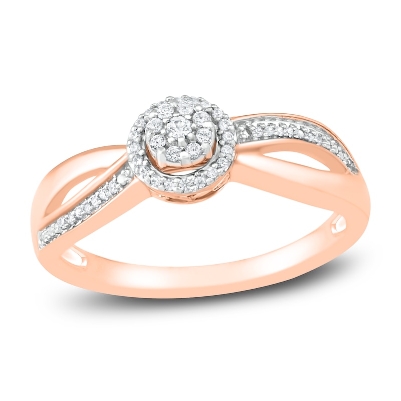 Main Image 1 of Diamond Promise Ring 1/8 ct tw Round 10K Rose Gold