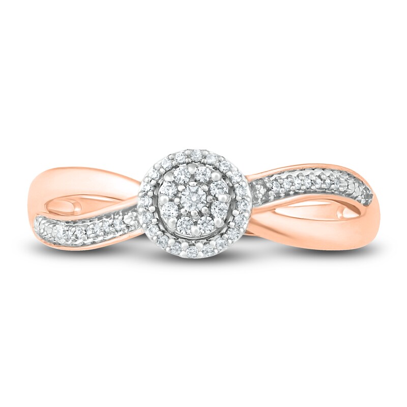 Main Image 2 of Diamond Promise Ring 1/8 ct tw Round 10K Rose Gold